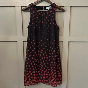 Disney D-Signed Queen of Hearts Sleeveless Ruffle Hem Dress Black Red L 14 - 16